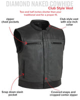 V-Twin Visionary Battleship Perforated Leather Vest - First Manufacturing Company - Flyclothing LLC