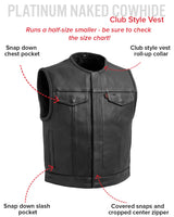 Lowside Men's Motorcycle Leather Vest - First Manufacturing Company - Flyclothing LLC