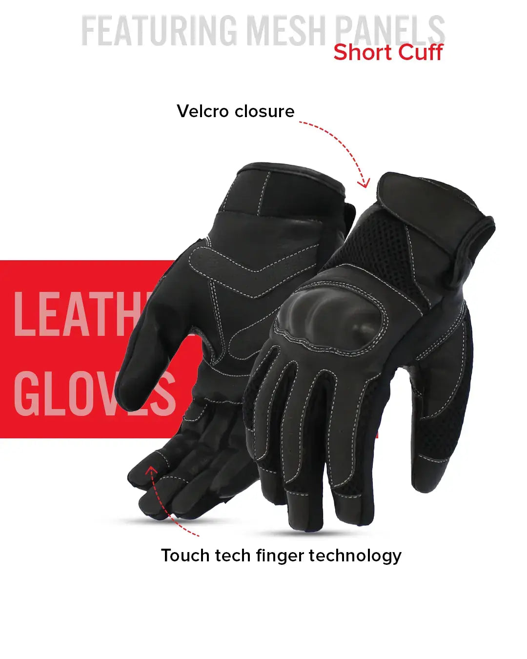 Axis Men's Motorcycle Leather Gloves - First Manufacturing Company - Flyclothing LLC