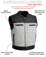 Two Tone Lowrider Perforated Men's Leather Vest - First Manufacturing Company - Flyclothing LLC