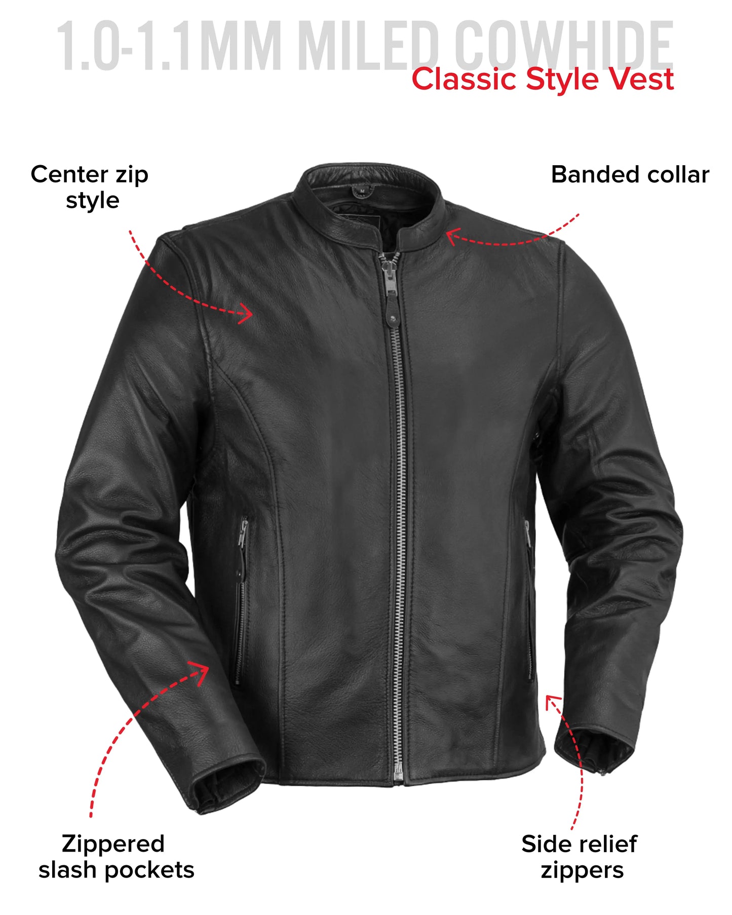 Ace Men's Leather Motorcycle Jacket - First Manufacturing Company - Flyclothing LLC