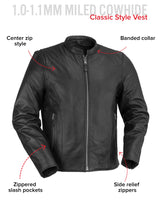 Ace Men's Leather Motorcycle Jacket - First Manufacturing Company - Flyclothing LLC