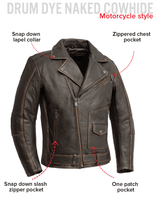 Wrath Men's Motorcycle Leather Jacket - First Manufacturing Company - Flyclothing LLC