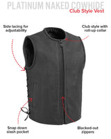 Venom Men's Motorcycle Leather Vest - First Manufacturing Company - Flyclothing LLC