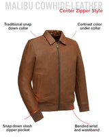 Moto Bomber - Men's Leather Jacket - First Manufacturing Company - Flyclothing LLC