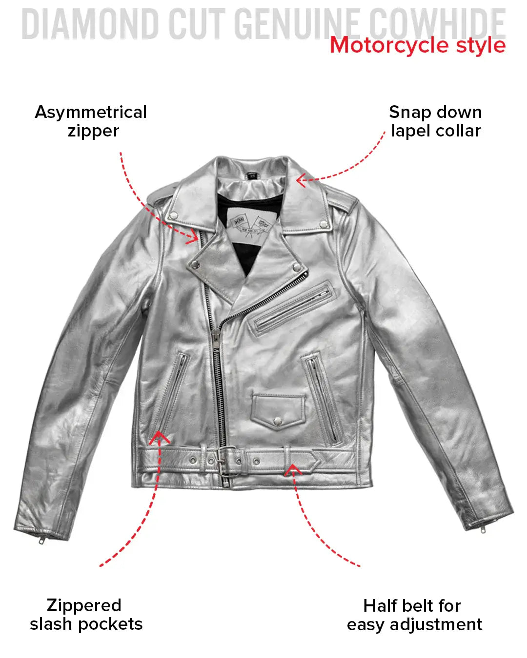 Deirdre - Women's BHBR Motorcycle Leather Jacket - First Manufacturing Company - Flyclothing LLC
