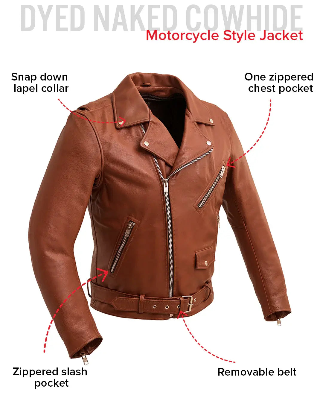 Fillmore Men's Motorcycle Leather Jacket - First Manufacturing Company - Flyclothing LLC