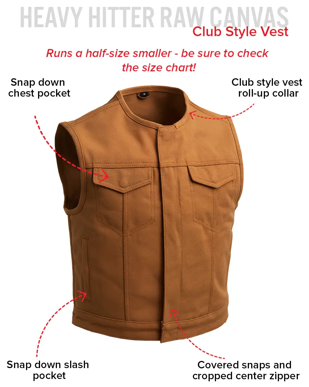 Lowside Duck Men's Motorcycle Canvas Vest - First Manufacturing Company - Flyclothing LLC