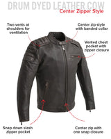 Crusader Men's Motorcycle Leather Jacket - First Manufacturing Company - Flyclothing LLC