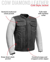 Vincent Men's Cafe Style Leather Jacket - First Manufacturing Company - Flyclothing LLC