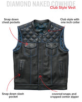 Sinister - Men's Motorcycle Leather Vest - First Manufacturing Company - Flyclothing LLC