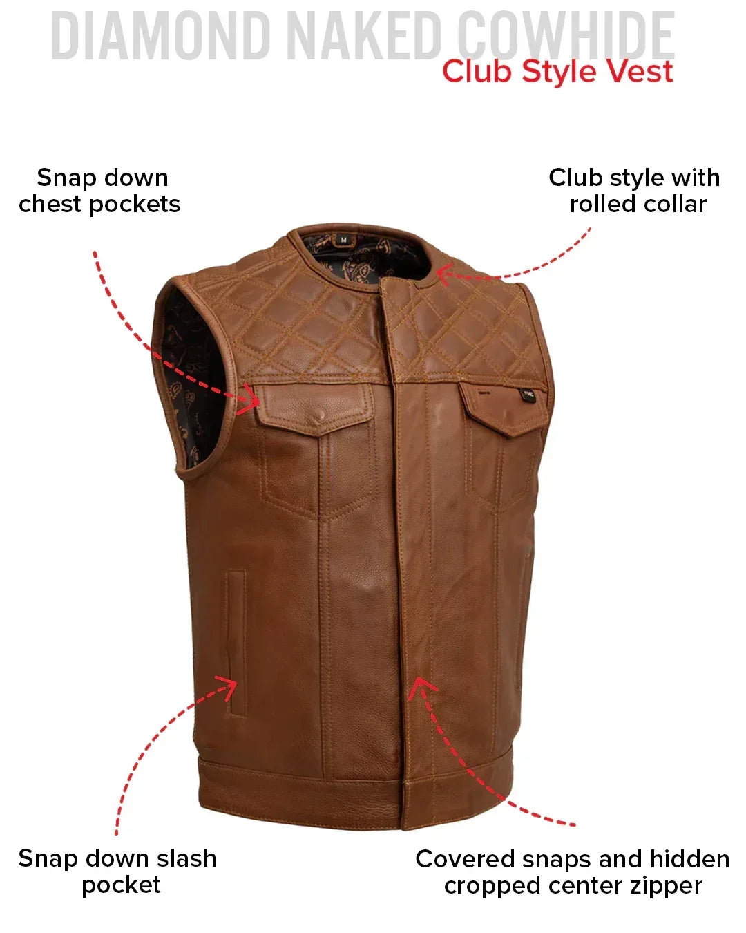 Dust Devil Men's Motorcycle Leather Vest (limited edition) - First Manufacturing Company - Flyclothing LLC
