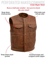 Lowside Men's Perforated Motorcycle Leather Vest - First Manufacturing Company - Flyclothing LLC