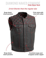 Upside Men's Club Style Leather Vest - First Manufacturing Company - Flyclothing LLC