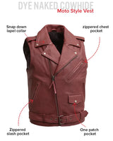 Roller - Men's Motorcycle Leather Vest - First Manufacturing Company - Flyclothing LLC