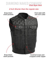 Upside Perforated Men's Club Style Leather Vest - First Manufacturing Company - Flyclothing LLC
