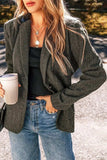 Pocketed Buttoned Long Sleeve Blazer - Trendsi - Flyclothing LLC