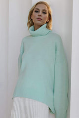 Basic Bae Turtleneck Dropped Shoulder Long Sleeve Sweater - Trendsi - Flyclothing LLC