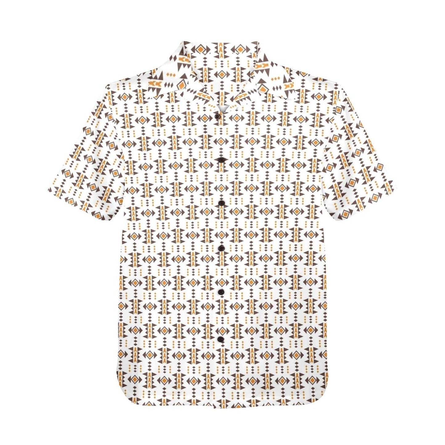 Baha Ranch White Aztec Hawaiian Shirt Made in America
