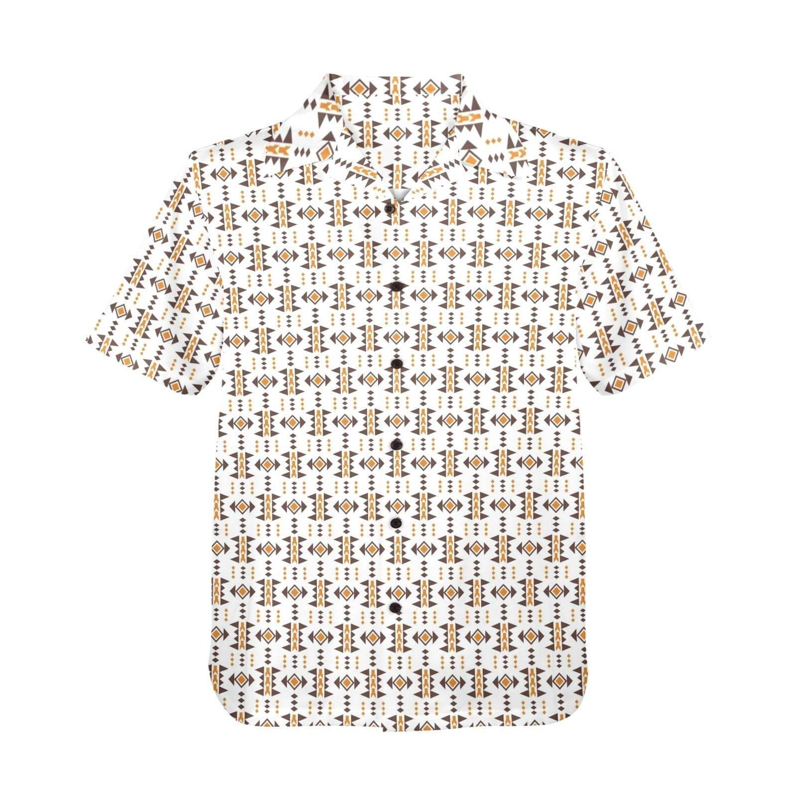 Baha Ranch White Aztec Hawaiian Shirt Made in America