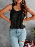 Sequin Scoop Neck Tank - Trendsi - Flyclothing LLC