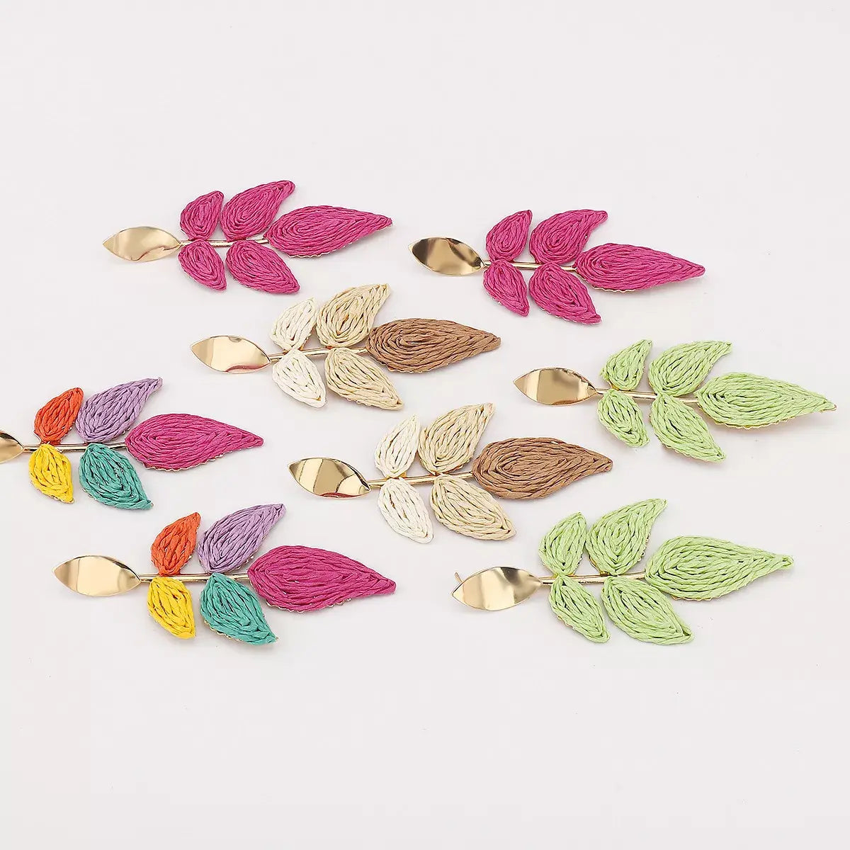 Rattan Woven Leaf Dangle Earrings - Trendsi - Flyclothing LLC