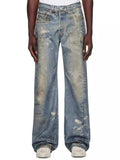 Men's Washed Printed Straight Jeans - Trendsi - Flyclothing LLC