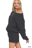 Zenana Fleece Boat Neck Sweatshirt and Shorts Set - Trendsi - Flyclothing LLC