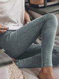 Ribbed Elastic Waist Leggings - Trendsi - Flyclothing LLC