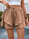 Perfee Tied Layered Shorts - Trendsi