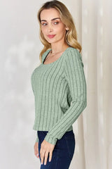 Basic Bae Full Size Ribbed Long Sleeve T-Shirt - ShopBasicbae - Flyclothing LLC