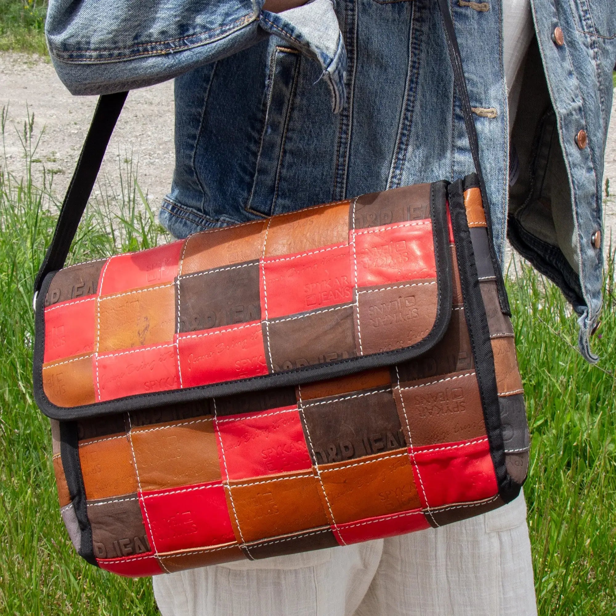 Leather Reclaimed Label Butler Bag - Beaurer Creations - Flyclothing LLC