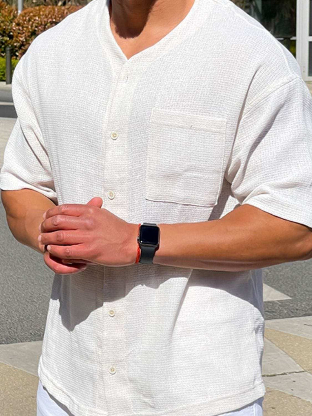 Men's Plus Size Chest Pocket Button Down Shirt - Trendsi - Flyclothing LLC