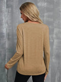 V-Neck Long Sleeve T-Shirt - Trendsi
