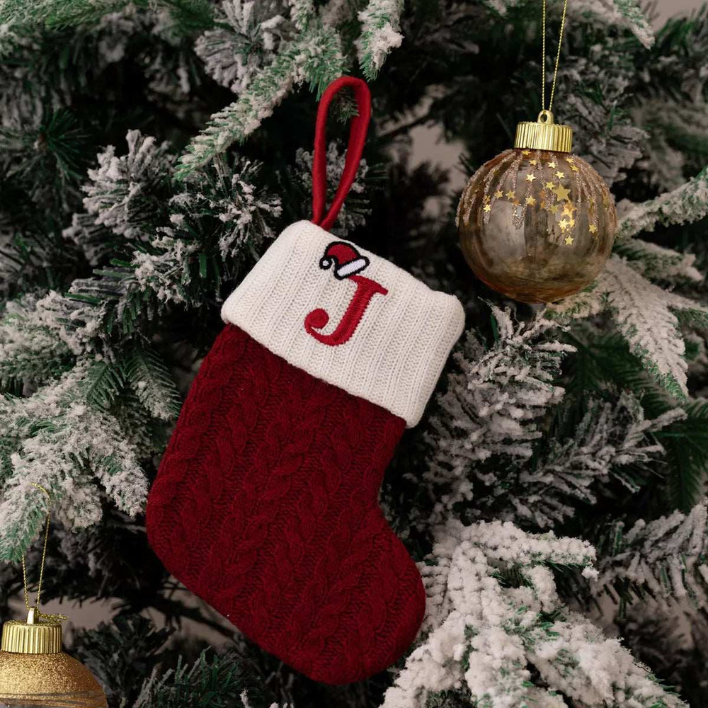 Cable-Knit Contrast Christmas Stockings - Trendsi - Flyclothing LLC