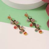 Christmas 18K Gold-Plated Rhinestone Earrings - Trendsi - Flyclothing LLC