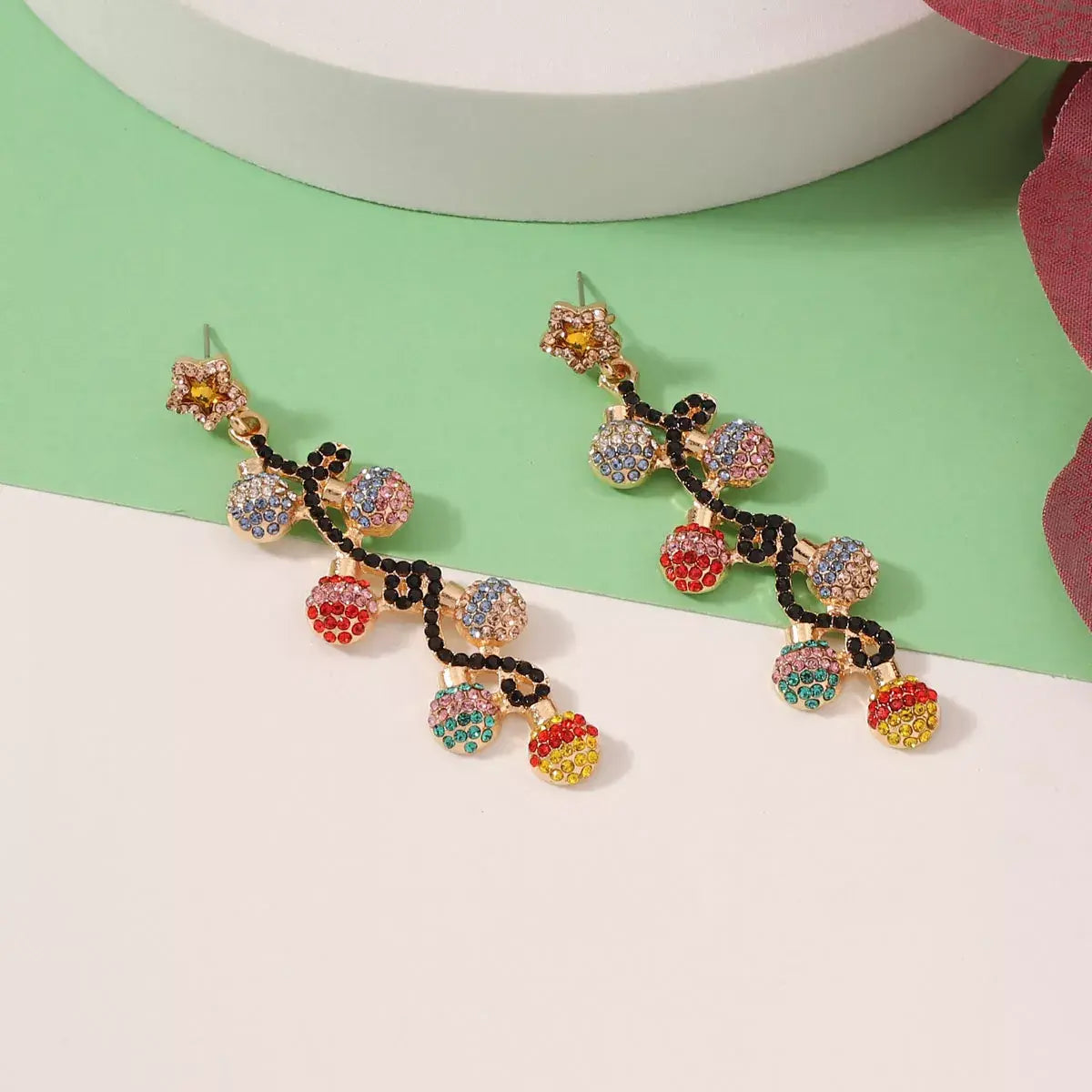 Christmas 18K Gold-Plated Rhinestone Earrings - Trendsi - Flyclothing LLC