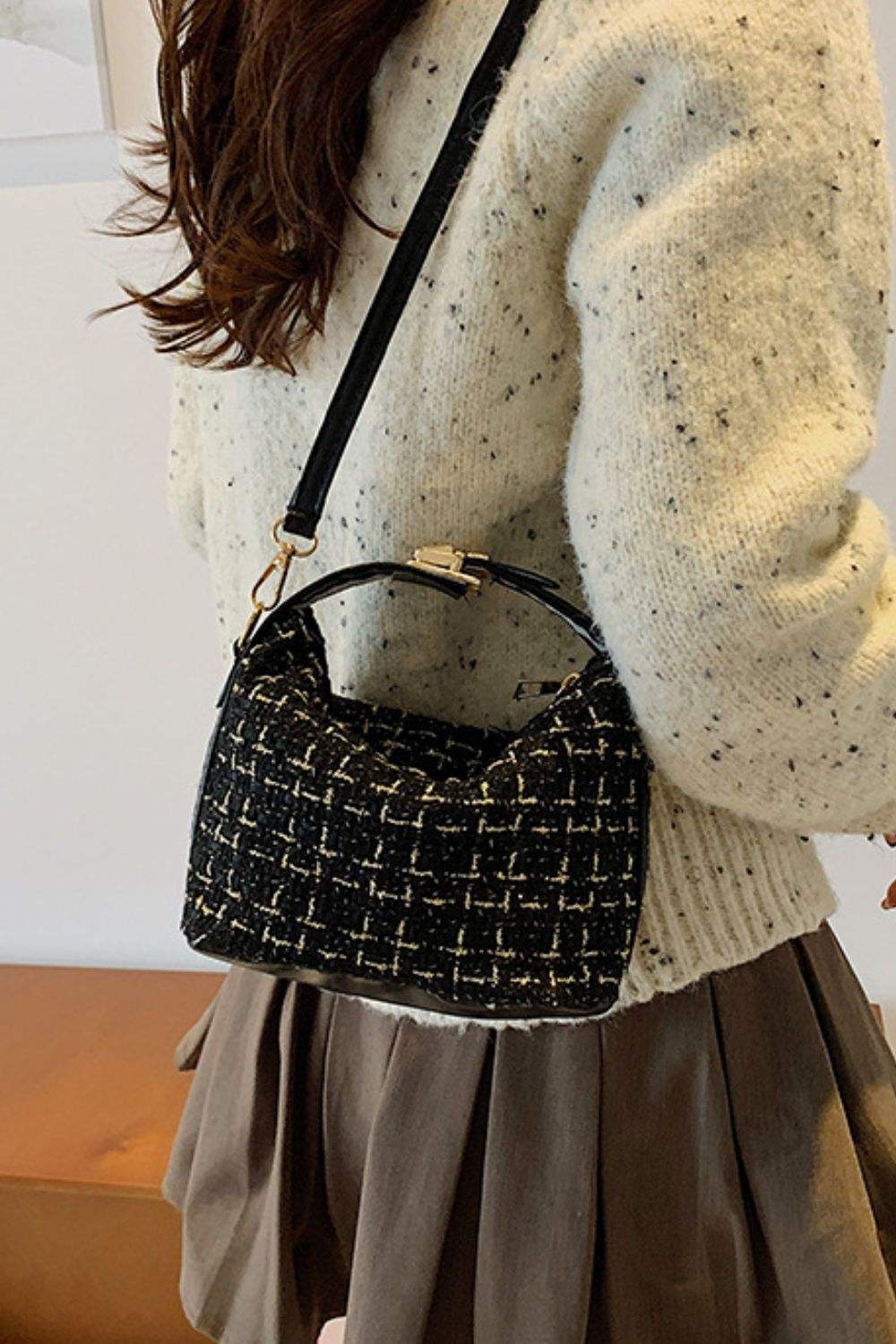 Woven Removable Strap Shoulder Bag - Trendsi - Flyclothing LLC