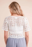 VERY J Front Tie Crochet Crop Top - Trendsi