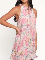 Floral Print Sleeveless Tiered Mini Dress - Trendsi - Flyclothing LLC