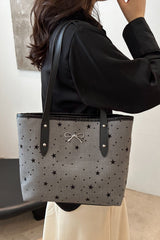 Bow Trim Polyester Tote Bag - Trendsi