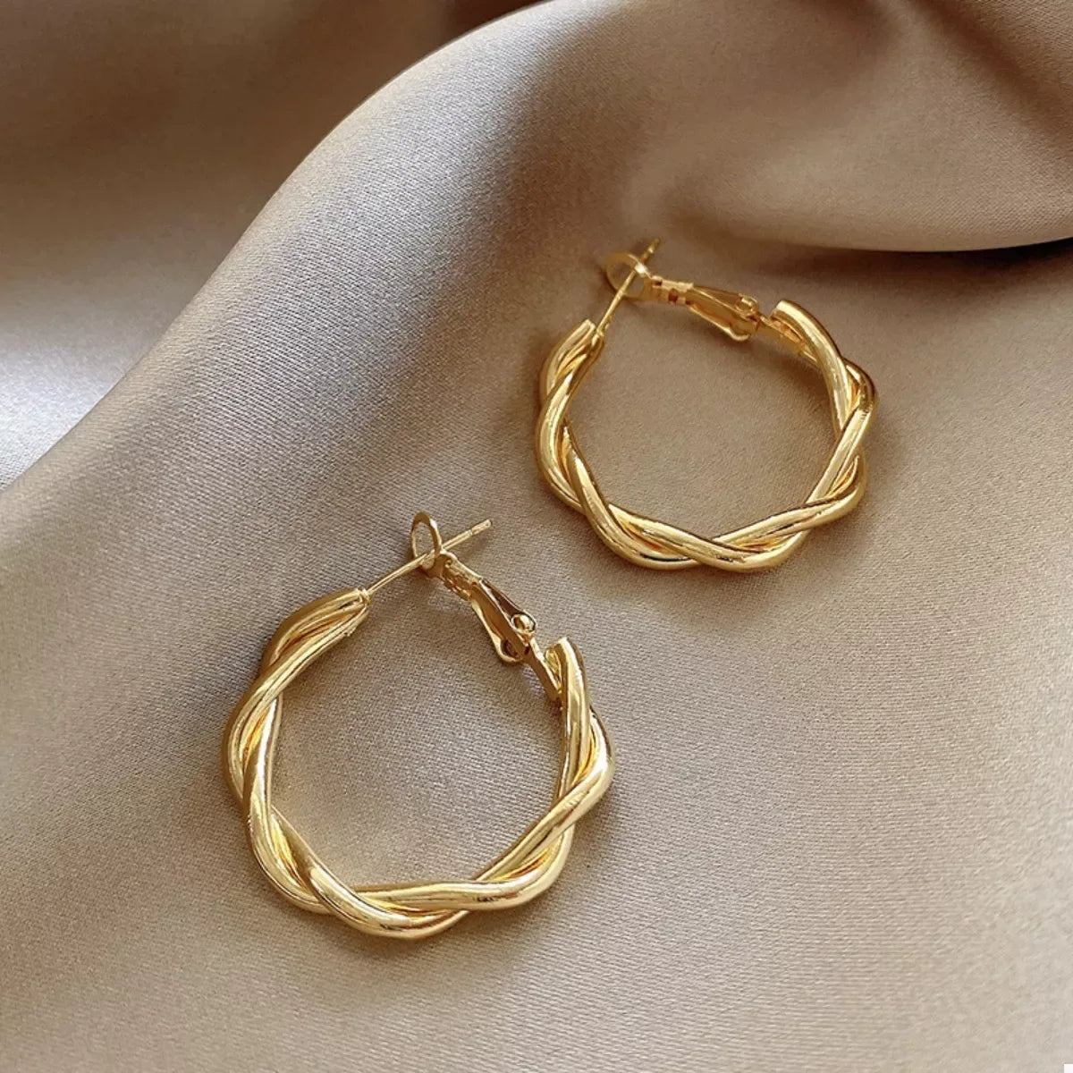 18K Gold-Plated Hoop Earrings - Trendsi - Flyclothing LLC
