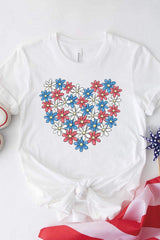 Flower Graphic Round Neck Short Sleeve T-Shirt - Trendsi - Flyclothing LLC
