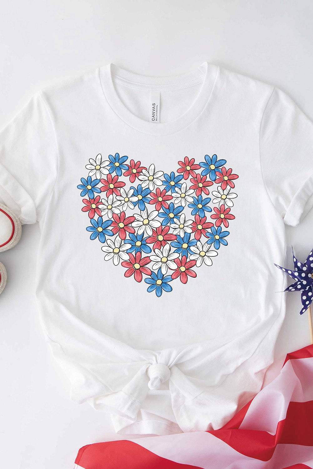 Flower Graphic Round Neck Short Sleeve T-Shirt - Trendsi - Flyclothing LLC