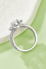 1 Carat Moissanite 925 Sterling Silver Heart Ring - Trendsi