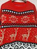 Christmas Element Round Neck Long Sleeve Sweater - Trendsi - Flyclothing LLC