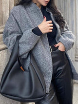 Full Size Snap Down Drop Shoulder Jacket - Trendsi - Flyclothing LLC