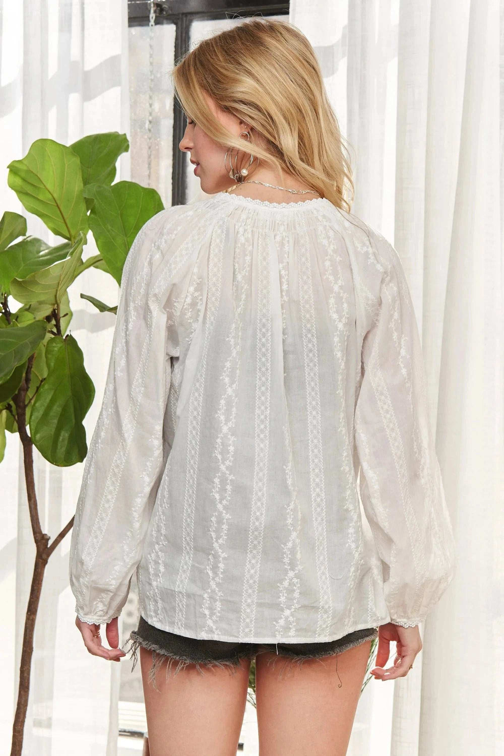 ADORA Cotton Peasant Top - Trendsi - Flyclothing LLC