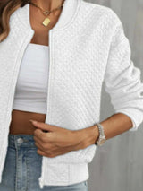 Zip Up Long Sleeve Jacket - Trendsi - Flyclothing LLC