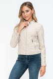 Snobbish PU Leather Zip Up Jacket with Pockets - Trendsi - Flyclothing LLC